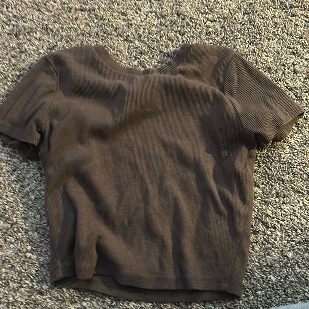 light brown garage crop top